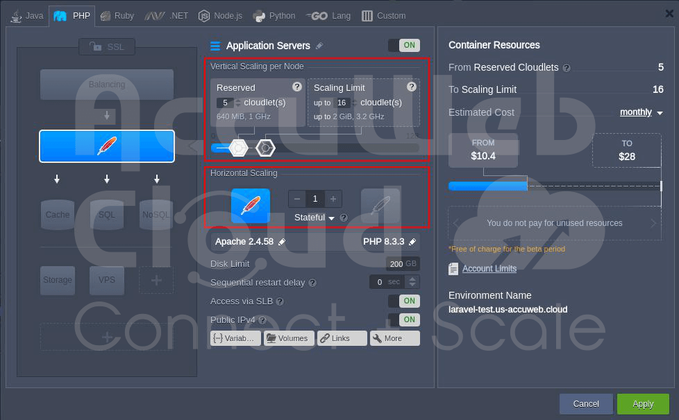 Auto-scaling features