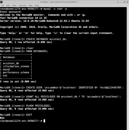 Exit MySQL Exit MySQL