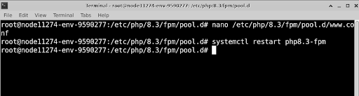 Restart the PHP service Restart the PHP service