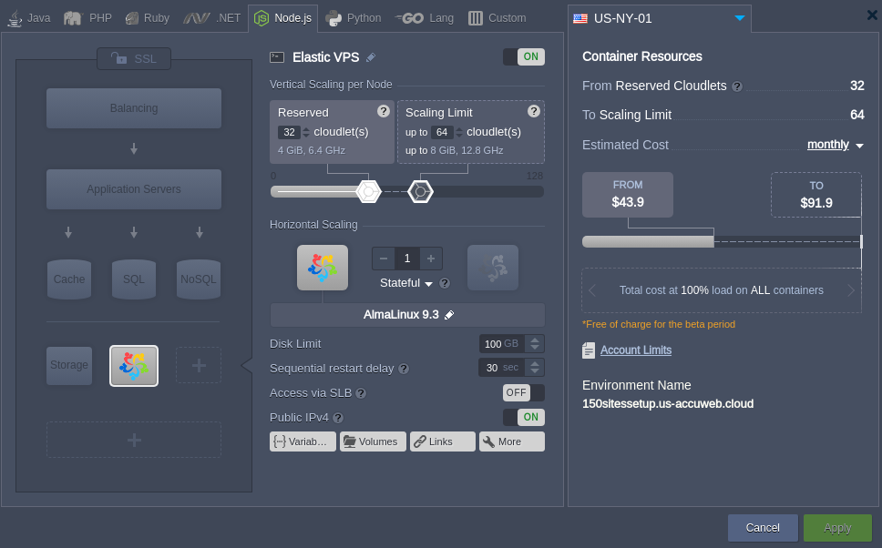 Navigate to the Elastic VPS Navigate to the Elastic VPS