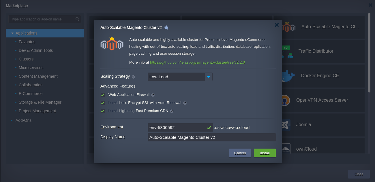 Available in Auto-scalable Magento Cluster v2