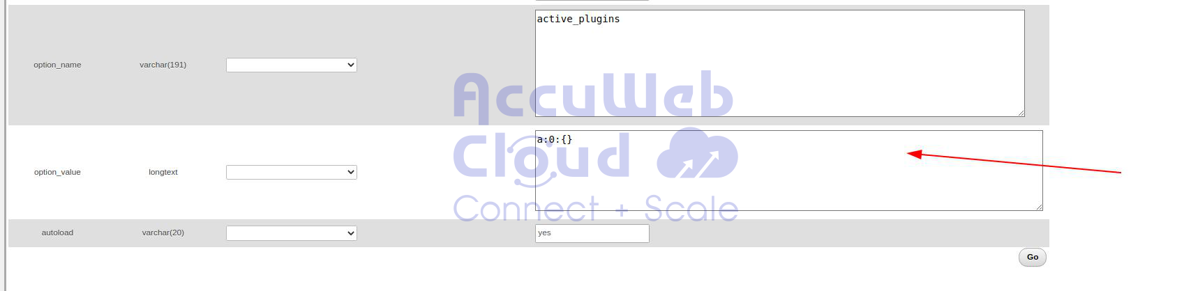 change option_value change option_value