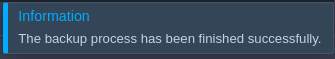 Finished Backup Finished Backup