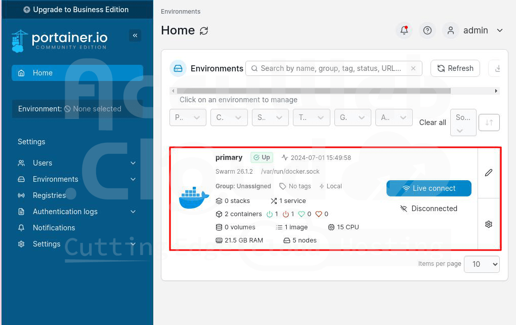 Portainer UI Portainer UI