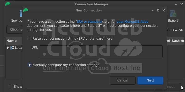 Manually Configure new Connection Manually Configure new Connection