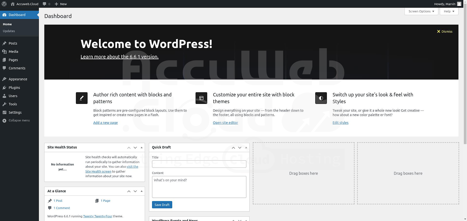 WordPress Dashbaord WordPress Dashbaord