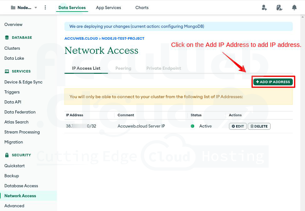 Add IP address Add IP address