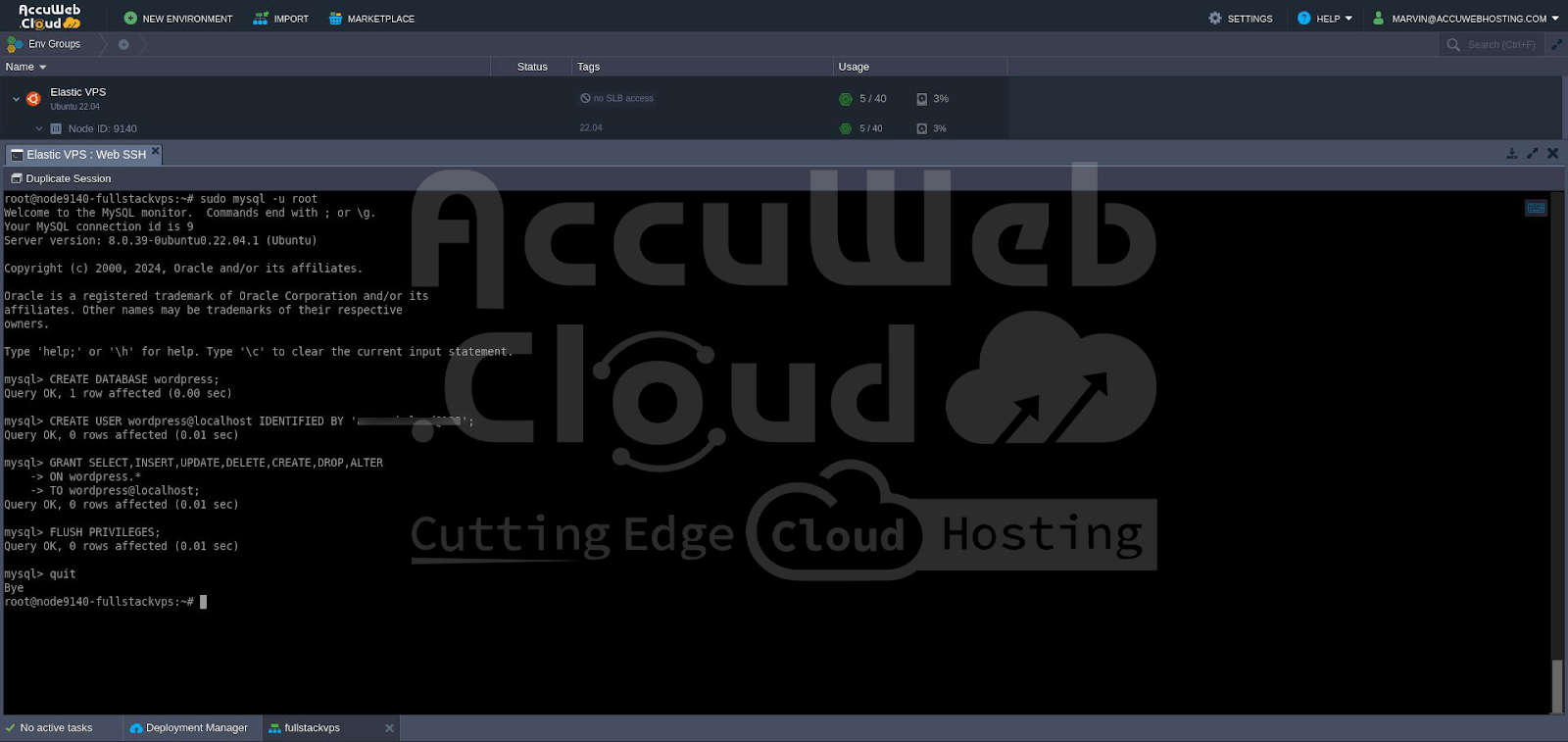 Configure database Configure database