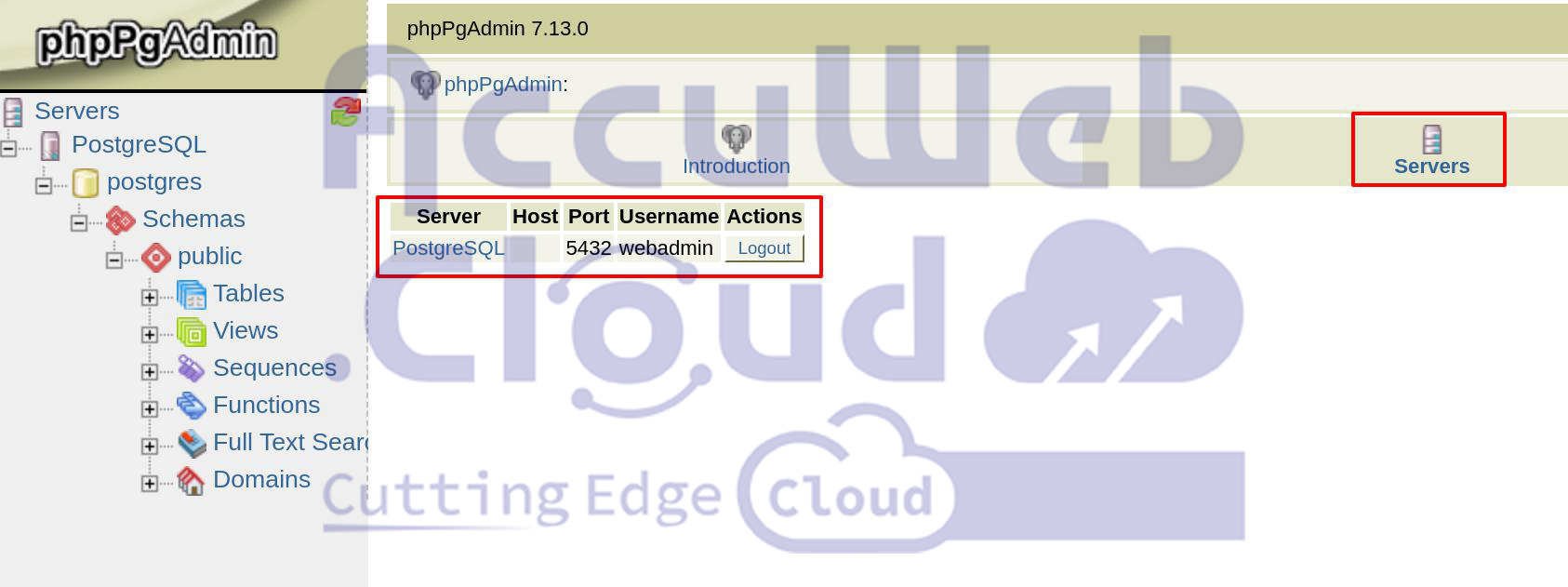 PostgreSQL server PostgreSQL server