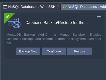 Backup Now, Restore, or Configure Backup Now, Restore, or Configure
