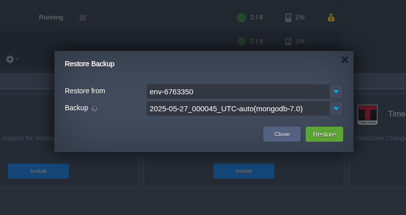 Restore Backup Restore Backup