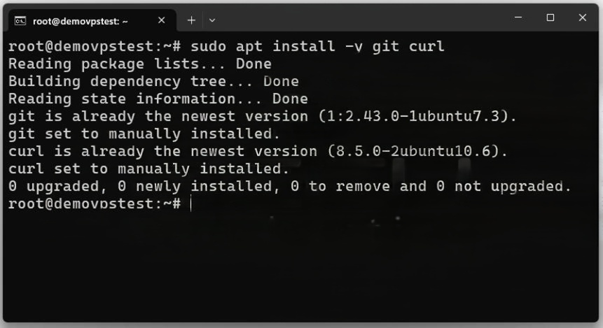 Install Git and Curl Install Git and Curl