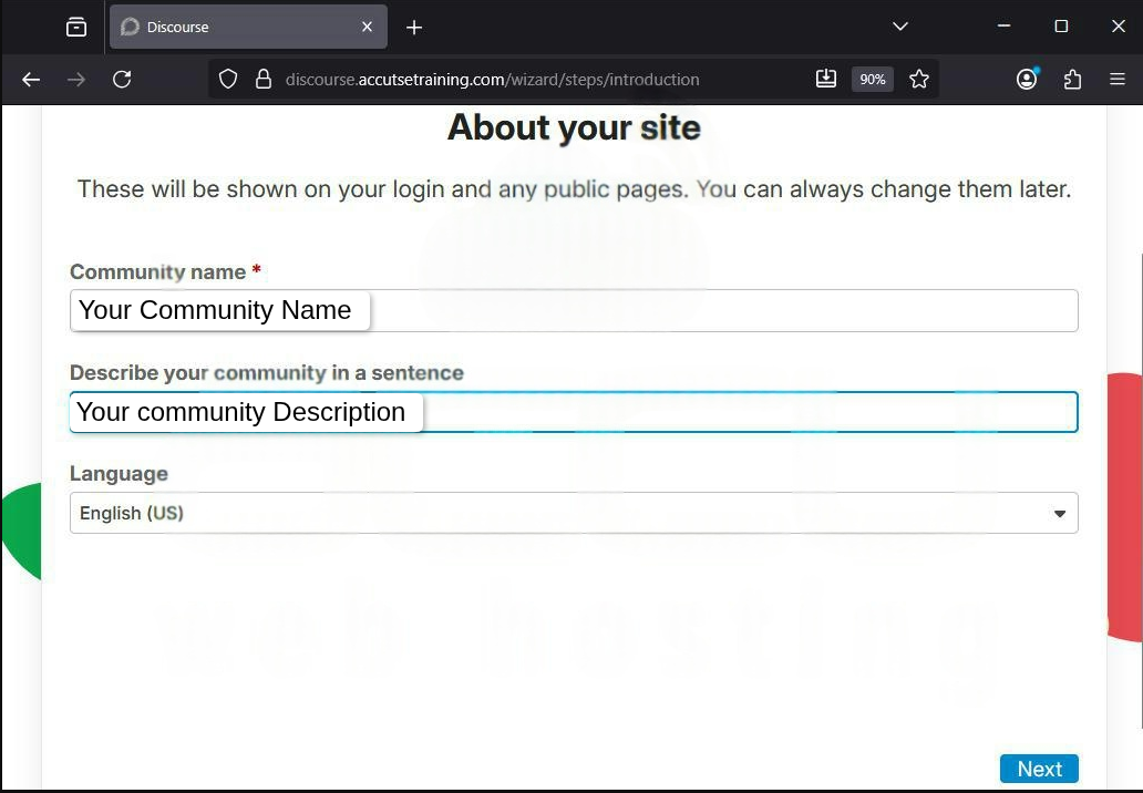 Enter your Community name Enter your Community name