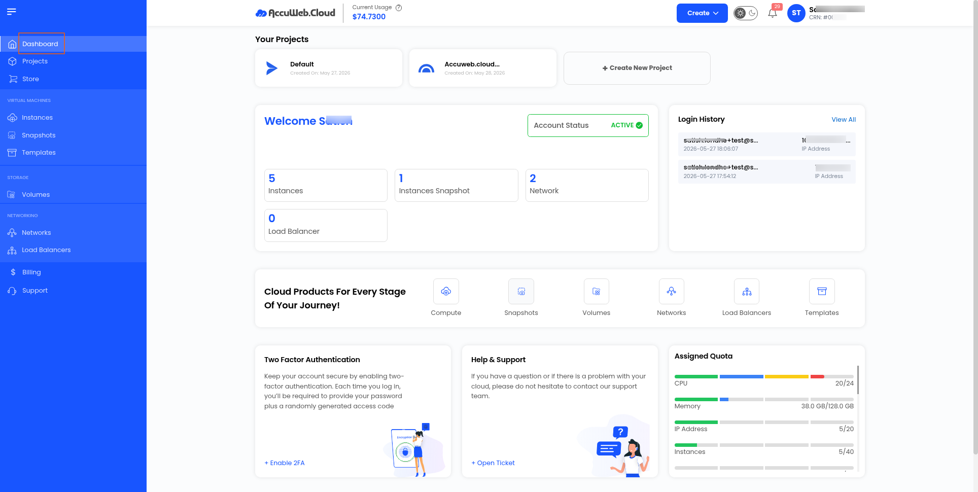 Cloud Dashboard