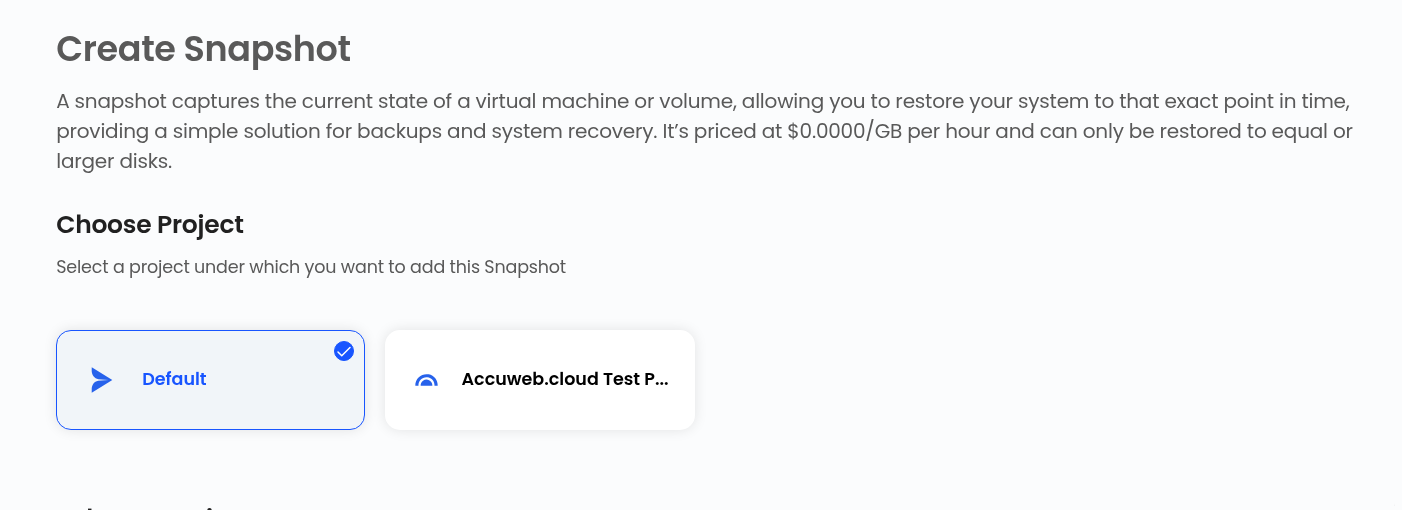 manage the snapshot.