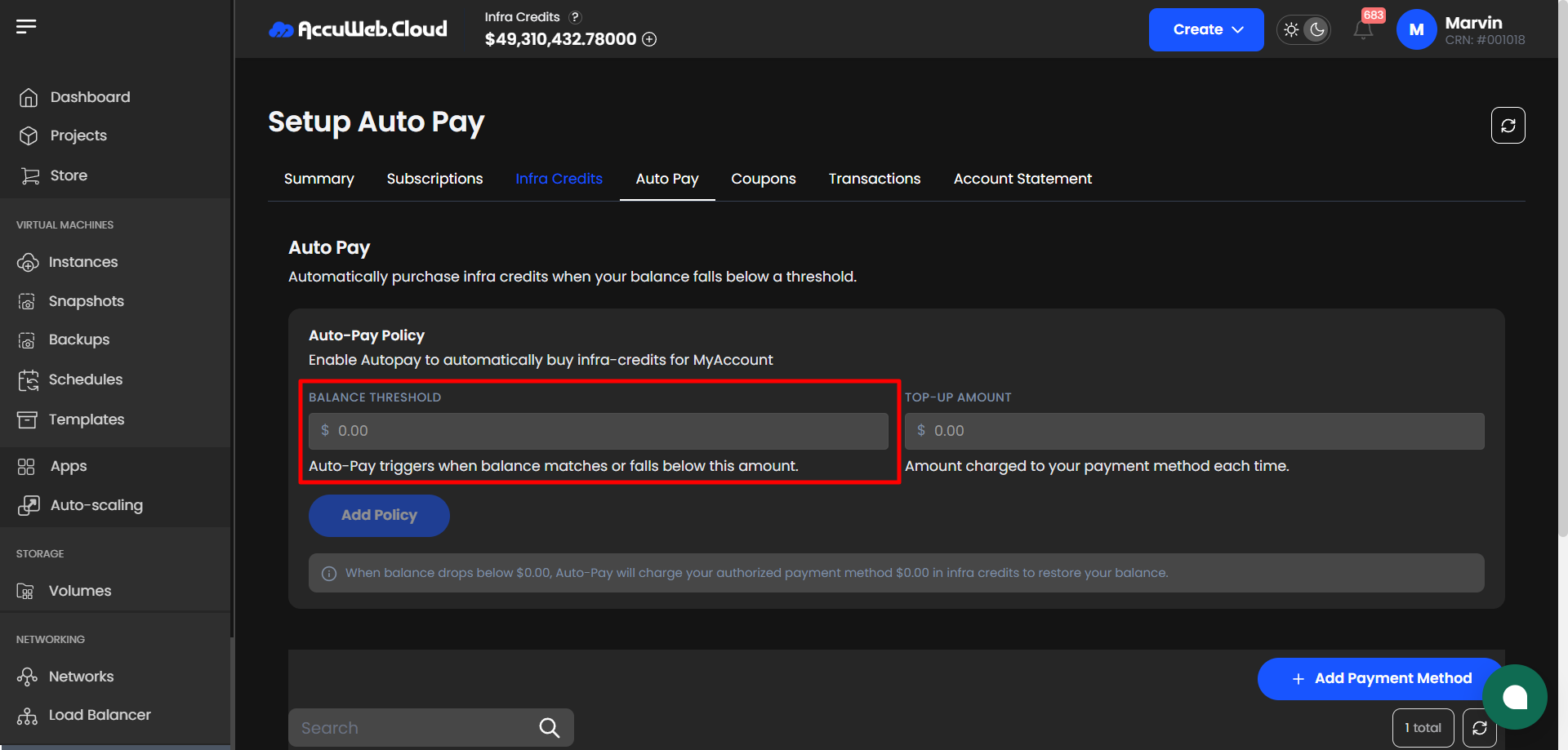 Top-Up Amount